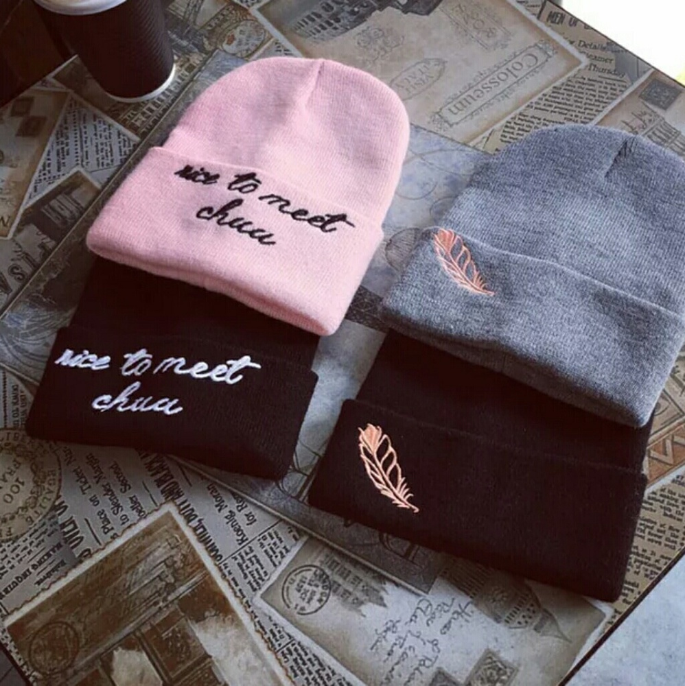 Embroidered beanie caps